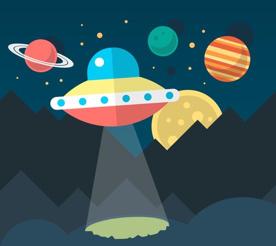 Flat UFO vector