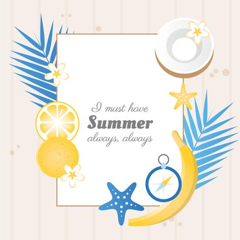 Vector diseño de tarjeta de felicitación de verano
