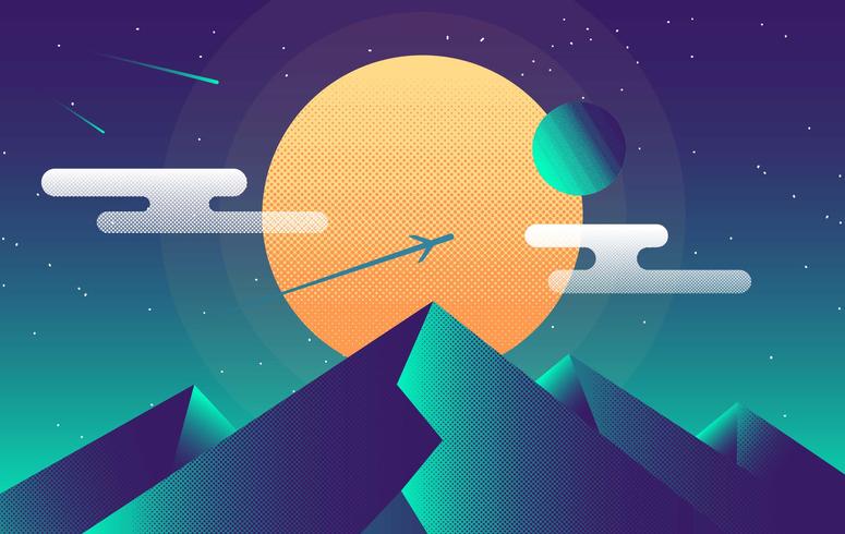 Vector Abstract Landscape Illustration