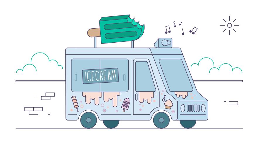Ice Cream Truck Vector