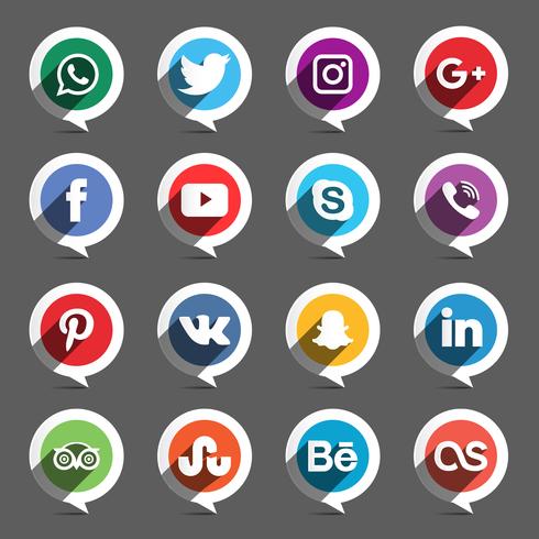 Conjunto de círculos de redes sociales vector