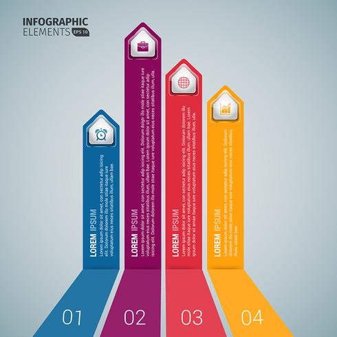 Plantillas de infografía de flecha de negocio vertical vector