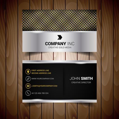 Black And Golden Abstract Business Card vector