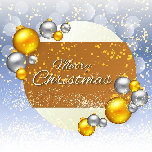 Christmas With Golden And Silver Balls vector