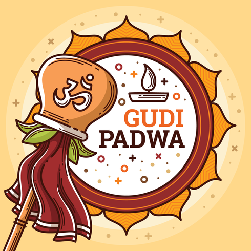 Ilustración de Gudi Padwa vector