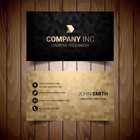 Golden And Black Business Card vector