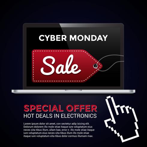 Cyber monday shopping vector