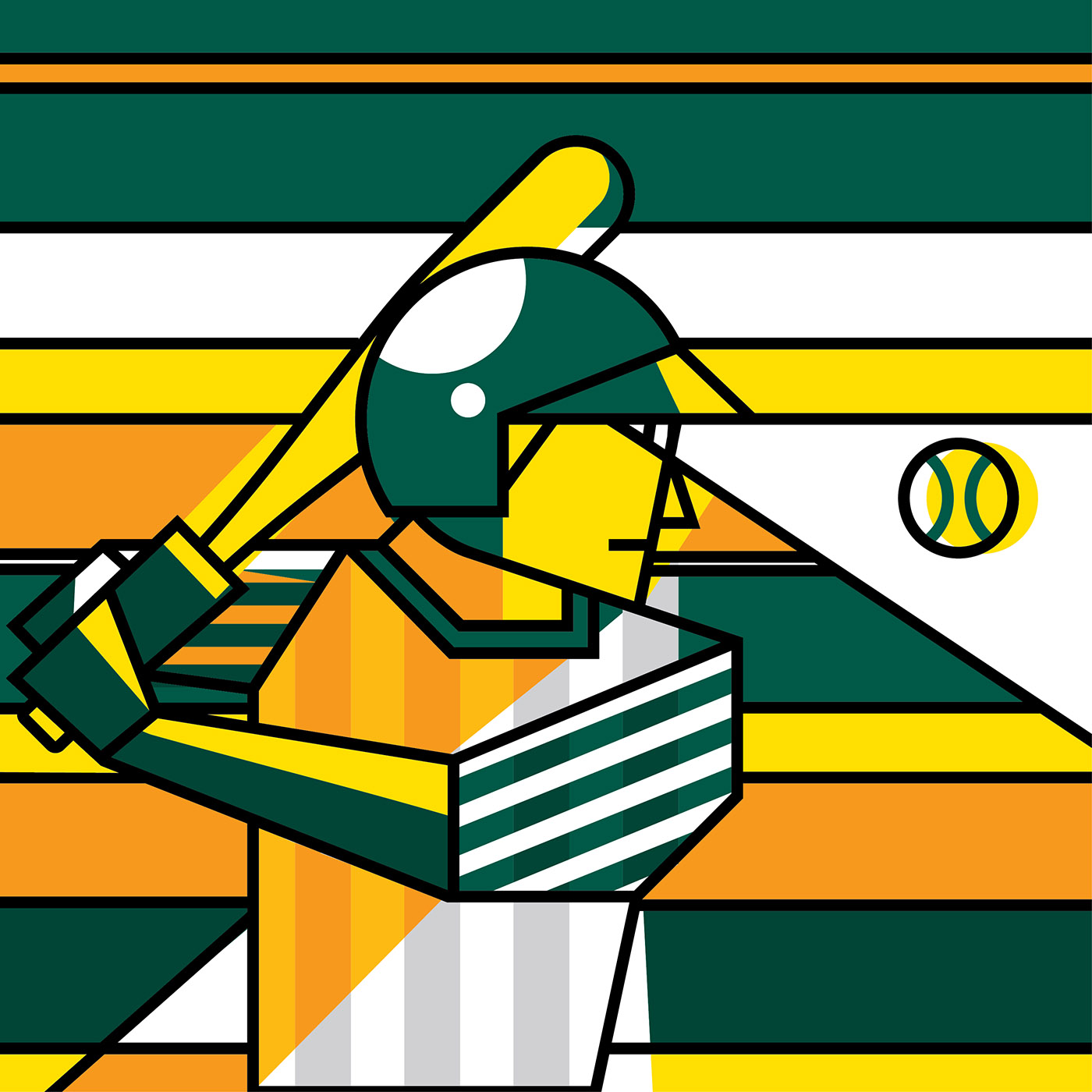 Download Abstract Baseball Player Geometric Vector - Download Free ...