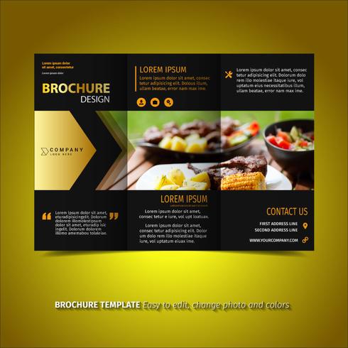 Black and gold Brochure vector