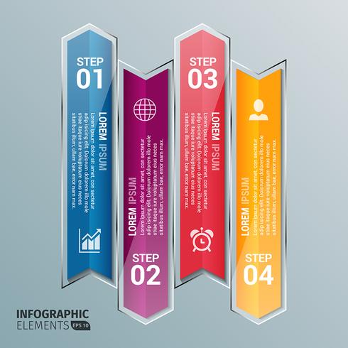 Glass Arrow Infographic vector