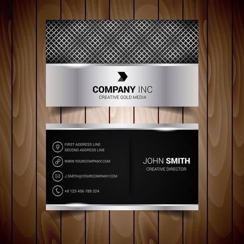 Silver Abstract Business Card vector