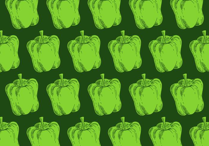 retro green pepper pattern vector