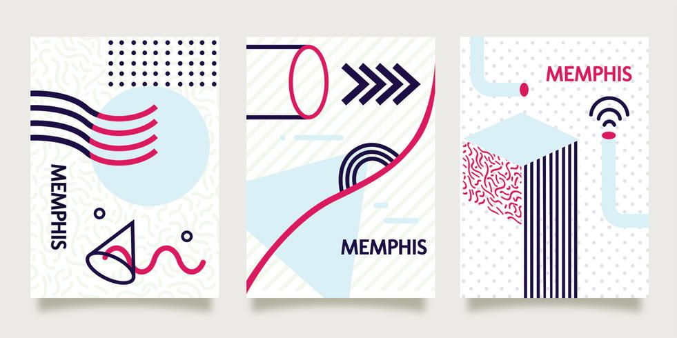 Fondo de Memphis en papel Vector