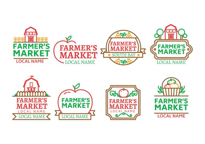 Vector de logo de mercado de agricultores