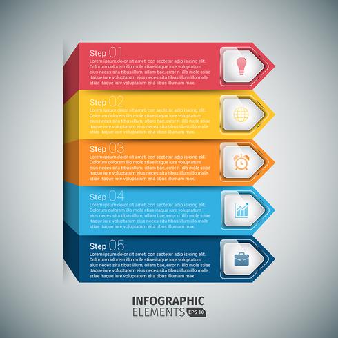 Arrow Stairs Infographic Template vector