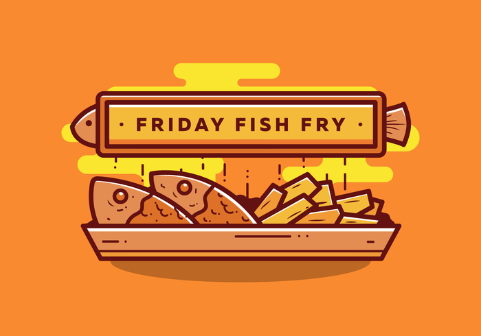 Pescado frito el viernes vector