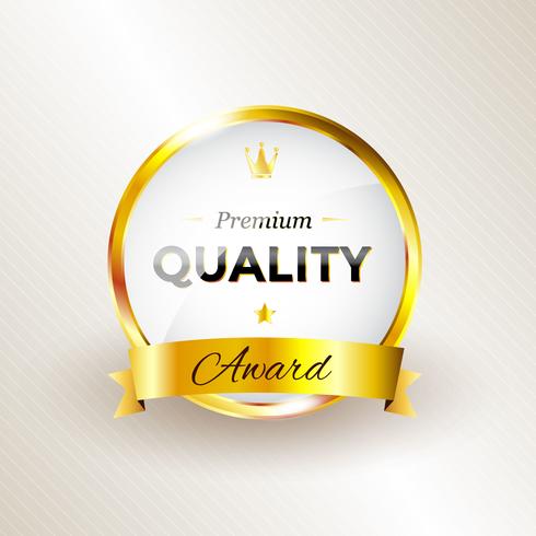 Golden Label With Ribbon vector