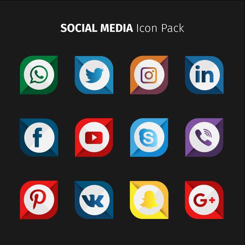 Rounded Square Social Media Collection vector