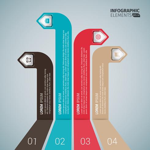 Vertical Corner Business Arrow Infographic vector