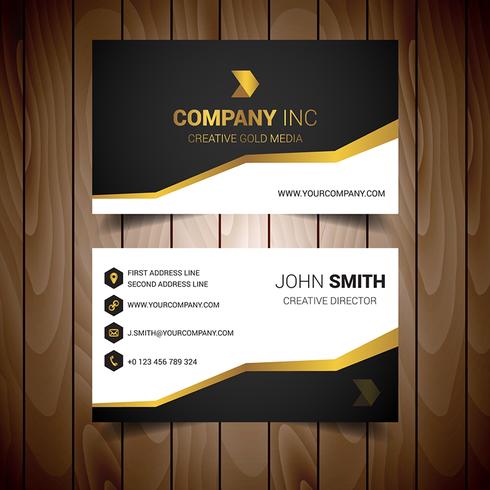 Tarjeta de visita corporativa Gold Steped vector