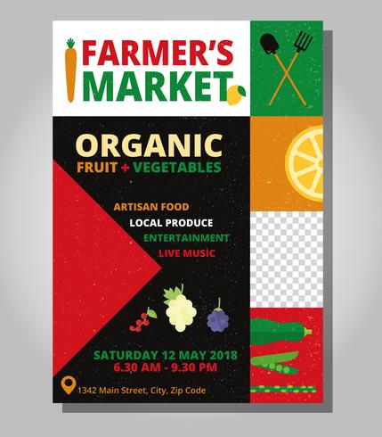 Farmer's Market Flyer Template vector