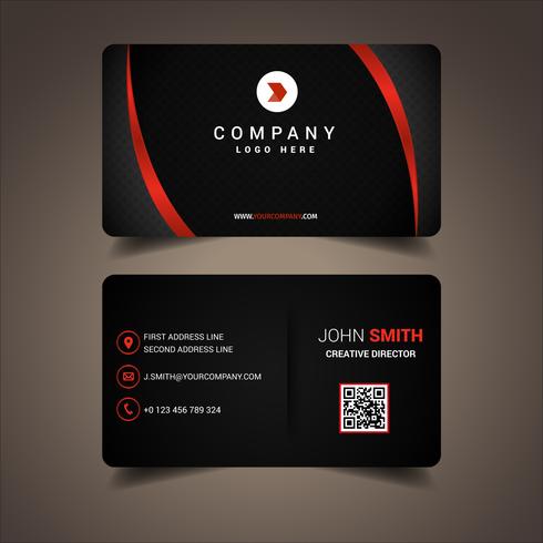 Black And Red Lined Business Card vector