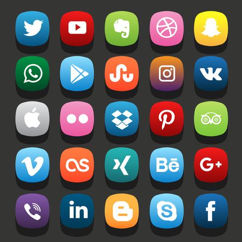 Icono de Social Media plana vector