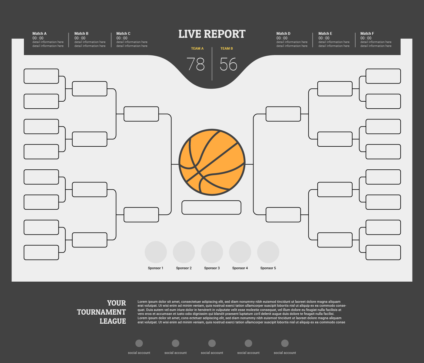 basketball tournament live report online bracket 193184 Vector Art at ...