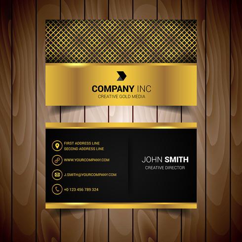 Gold Abstract Business Card vector