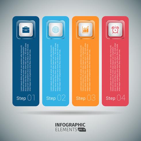 Plantilla de infografía paso a paso colorido vector