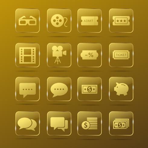 Set Of Gold Buttons vector