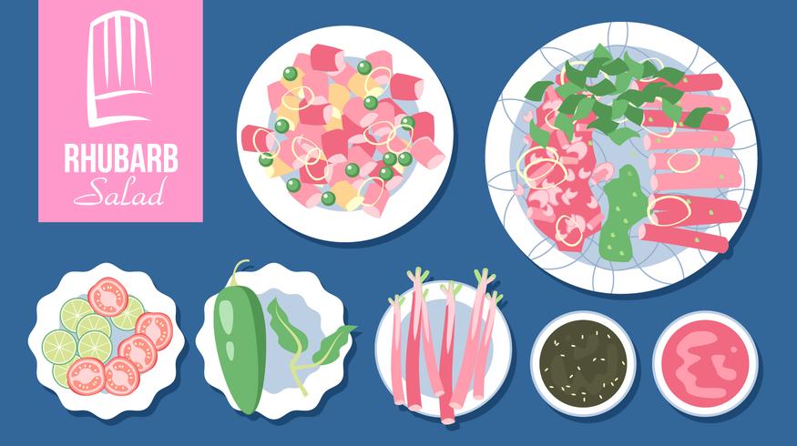 Rhubarb Salad Vector