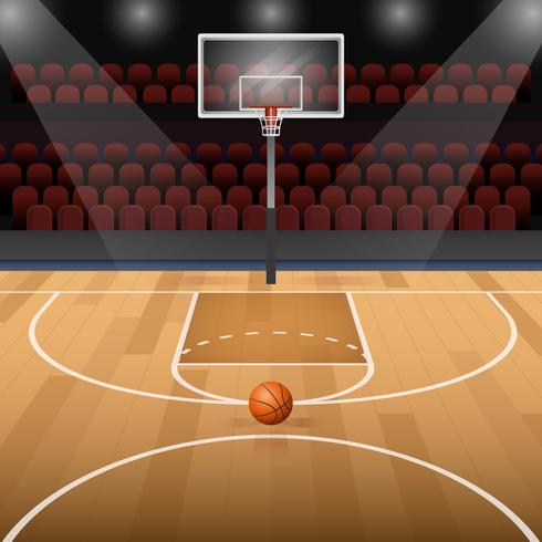 Basketball Court With Basketball Vector Illustration 193312 Vector Art