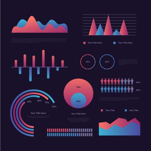 Vectores icónicos de visualización de datos