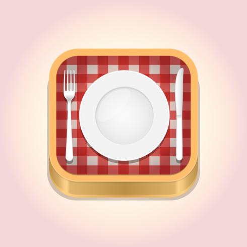 Dinner Place Setting App Icon vector