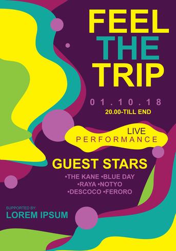 psychedelic cool concert poster concept vector