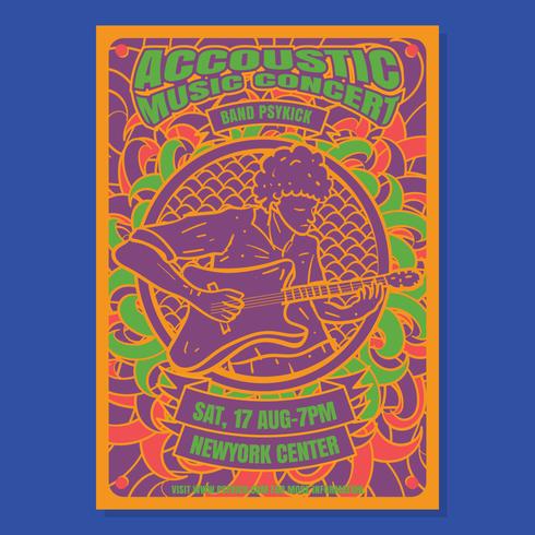 Psychedelic concert poster vector