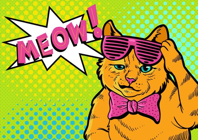 Smile Cat Pop Art vector