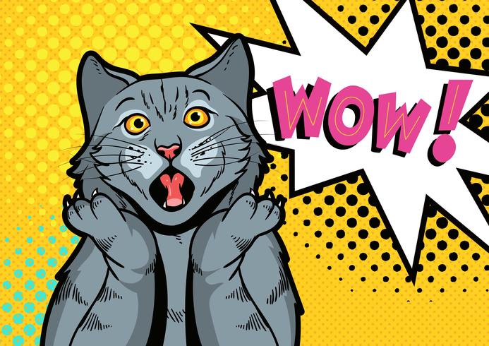 Surprise Cat Pop Art vector