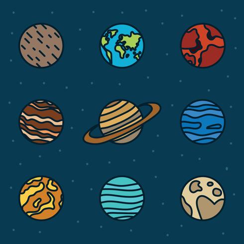 Conjunto de planetas vector