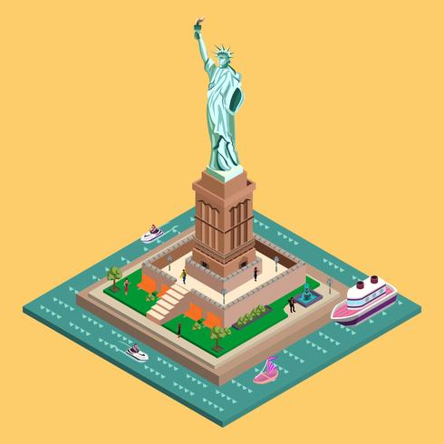 Liberty Statue Isometric vector