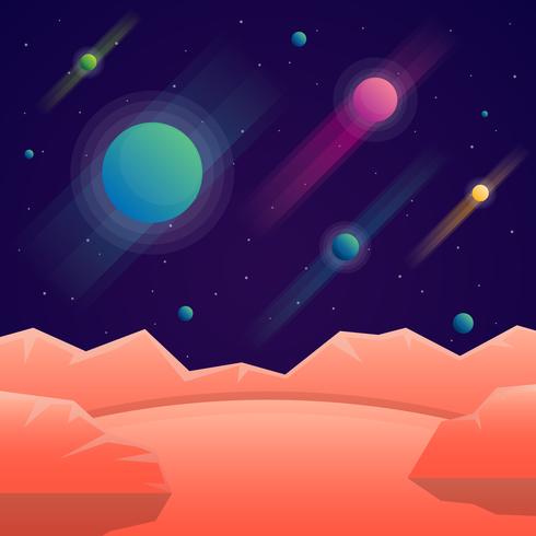 Conjunto de universo Cosmos de planetas vector