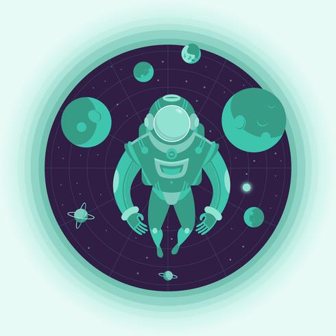 Astronaut Spaceman Outer Space Illustration vector