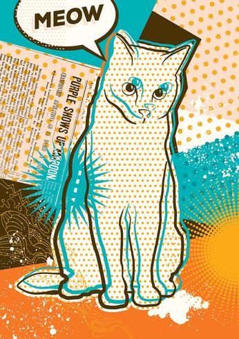 Arte pop de gato vector