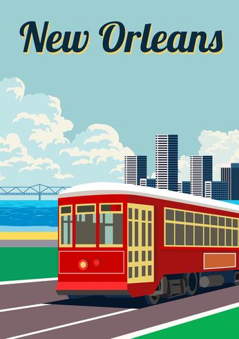 New Orleans Streetcar Illustration vector