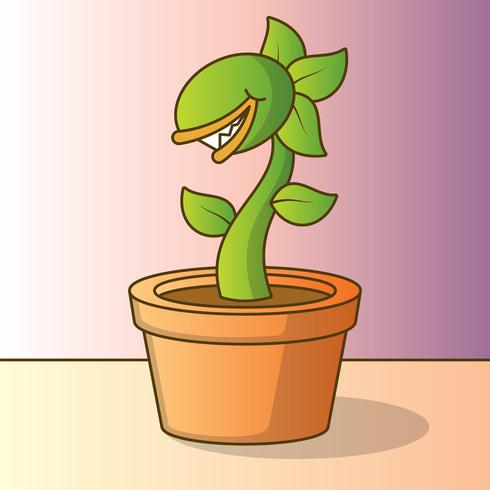 Cute Venus Flytrap Flat Cartoon Illustration vector