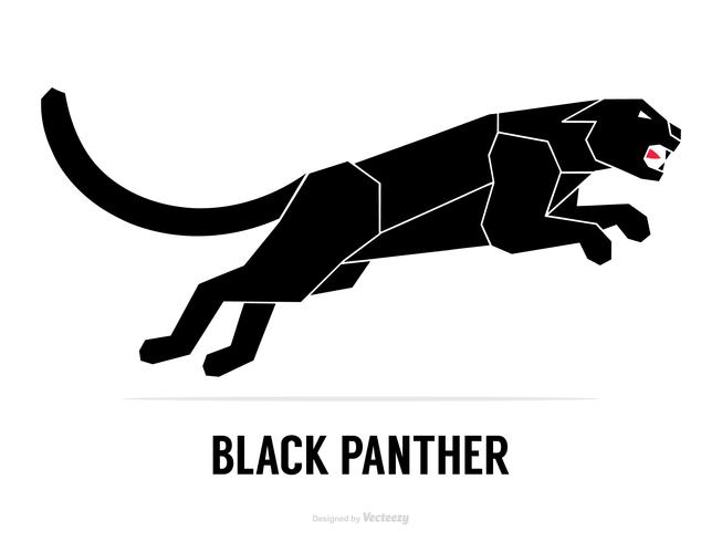 Abstract Silhouette Of A Black Panther Vector