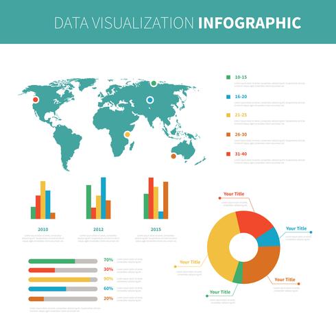 Vectores icónicos de visualización de datos