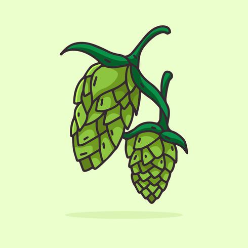 Ilustración de línea de Hop Plant vector