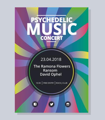 Psychedelic Concert Poster Template vector